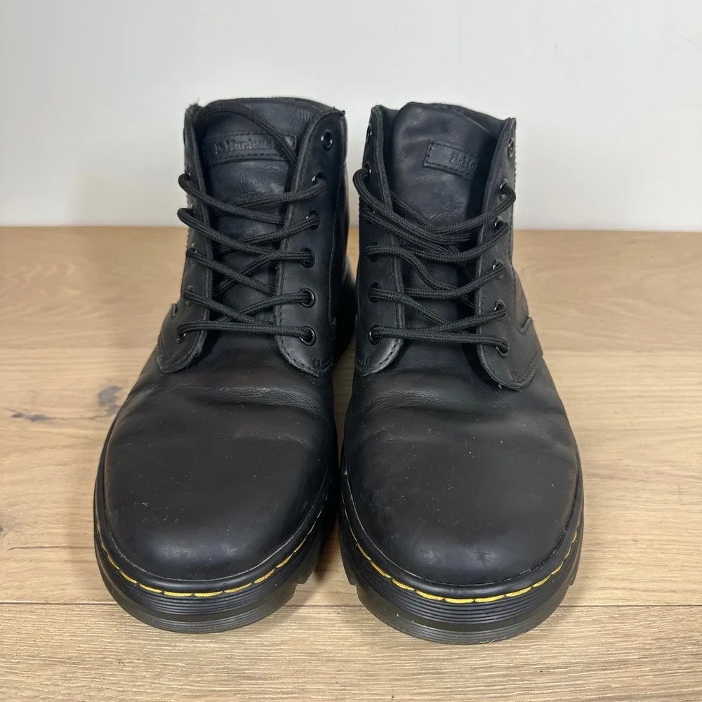 Dr. Martens Bonny Boots Mens 10 Black Leather Padded Collar Lug Sole Chukka